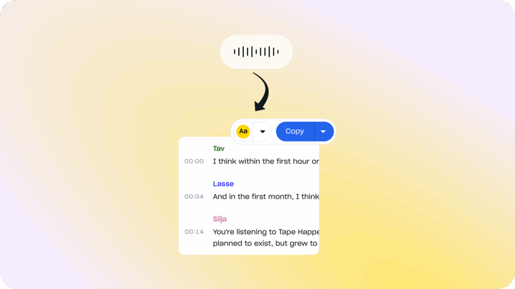 An illustration explaining how AI transcription works