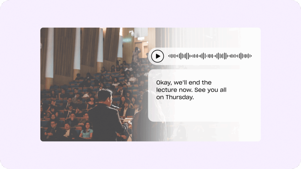 Professor speaking and transcribing on his phone 